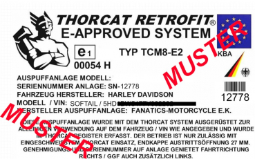 RE-REGISTER USED THORCAT EXHAUST SYSTEM TO YOUR VEHICLE WITH NEW ID CARD